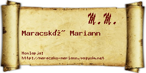 Maracskó Mariann névjegykártya